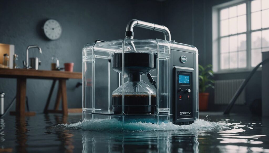 Flood King DX water extraction system in action, efficiently removing water from a flooded room with advanced technology.